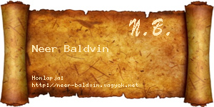 Neer Baldvin névjegykártya